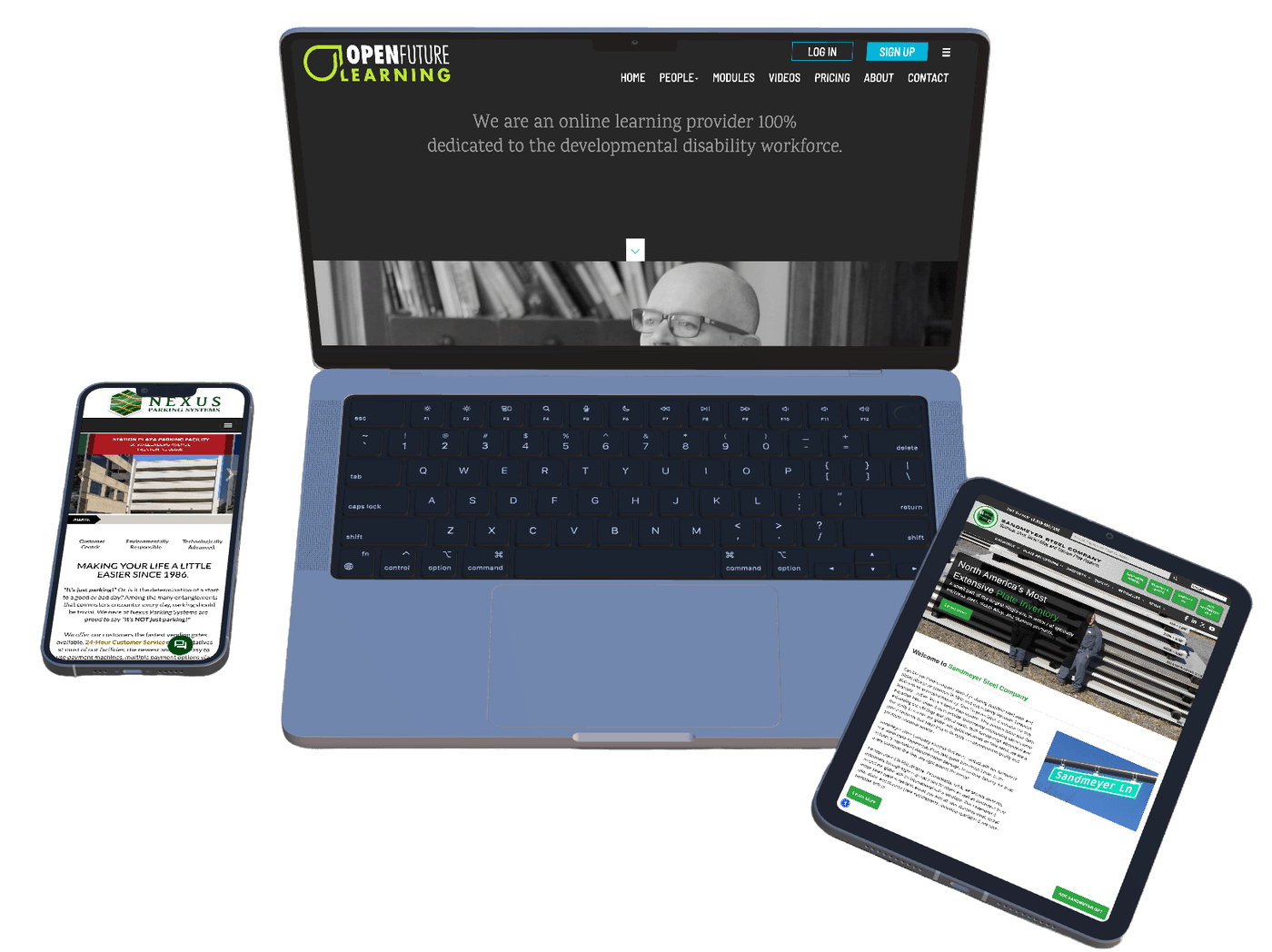 Dynamic Digital websites and apps shown across phone, tablet, and laptop
